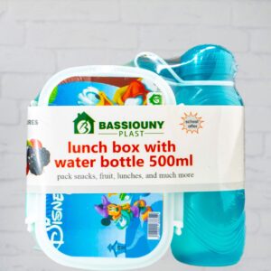 لانش بوكس ديزني + زجاجه ويف 500 مللي لانش بوكس مقسم + زجاجة 500 مللي طقم ثالجه 1*3